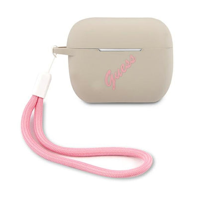 Husa Guess Guacaplsvsgp AirPods Pro Cover Gri Roz/Gri Roz Silicone Vintage