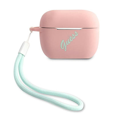 Husa Guess Guacaplsvspg AirPods Pro Cover Rose Verde/Roz Verde Silicone Vintage