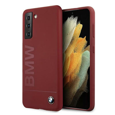 Husa BMW Silicone Signature Logo pentru Samsung Galaxy S21+ - Rosu