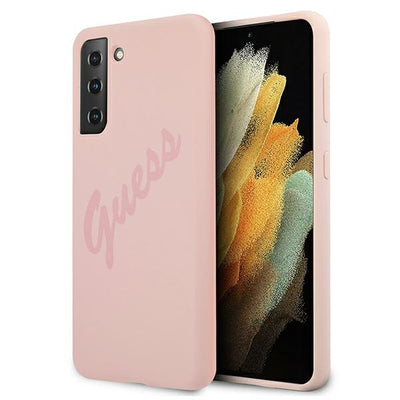 Husa Guess S21+ G996 Roz/Roz Hardcase Script Vintage
