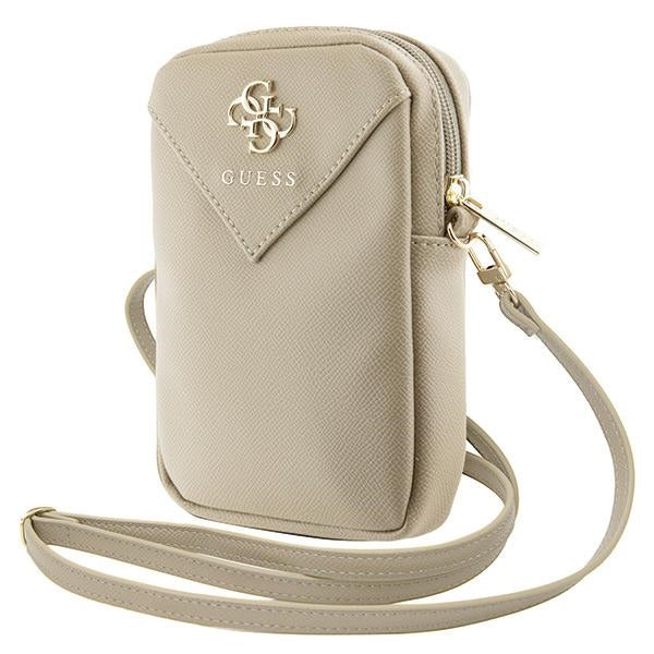 Husa Guess Bag Zip Triangle 4G Bej