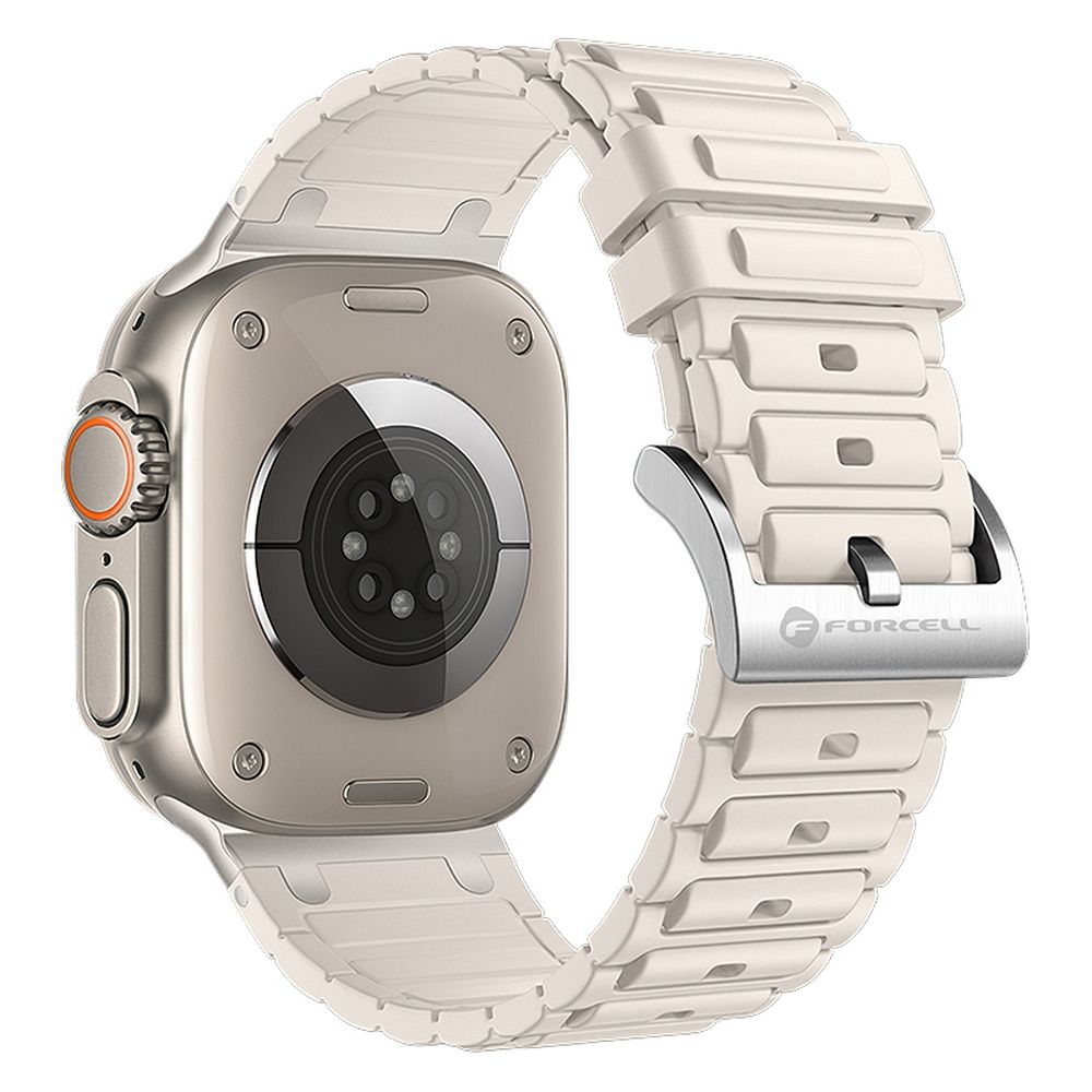 Curea Forcell To Apple Watch F-design Fa06 Silicone Holes 38 / 40 / 41 Mm Alb