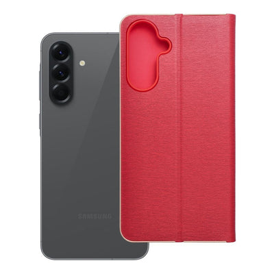 Husa Luna Book Auriu Flip pentru Samsung A56 5G Rosu