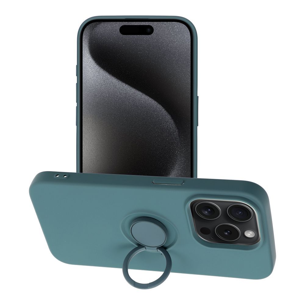 Husa Silicone Ring pentru iPhone 15 PRO Verde
