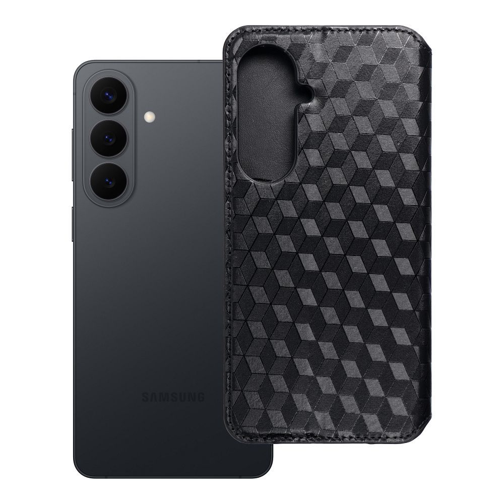 Husa Cubic Book Flip pentru Samsung S26 Plus Negru