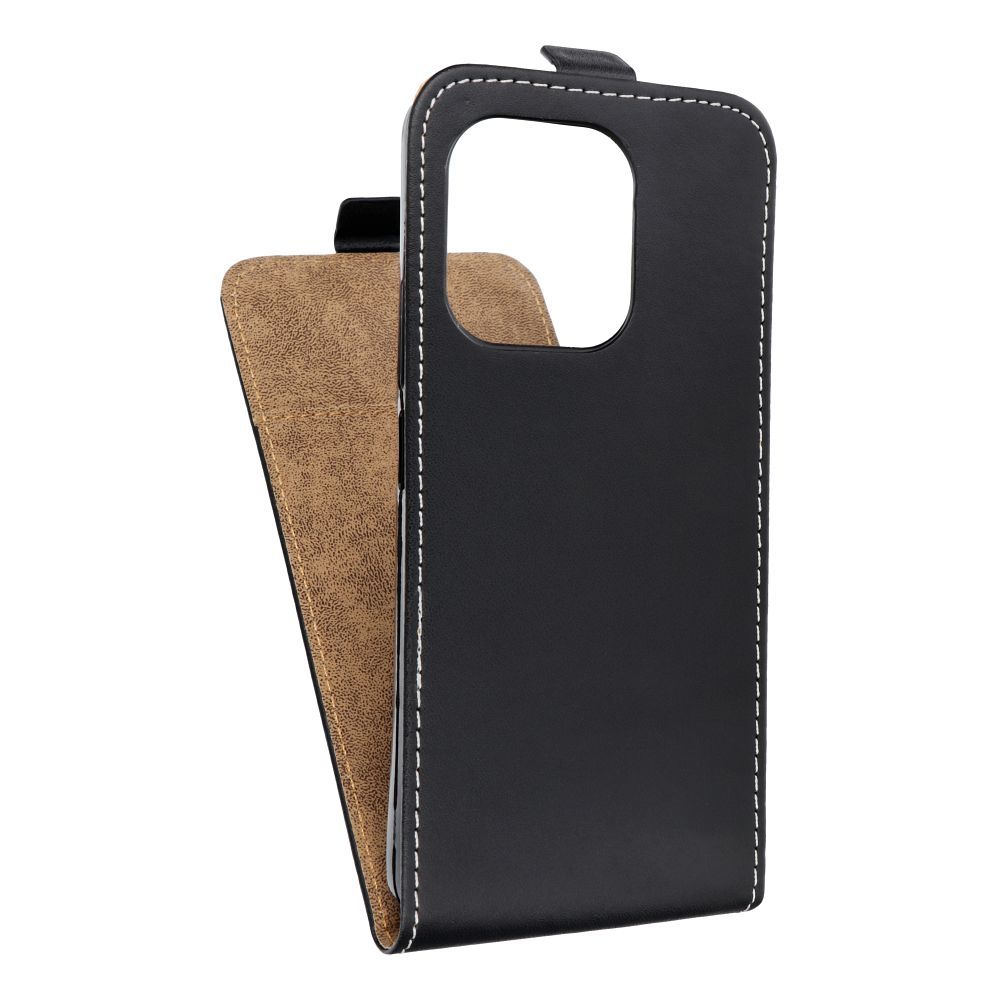 Husa Slim Flexi Fresh Vertical Flip pentru Xiaomi Redmi Note 13 4G Negru