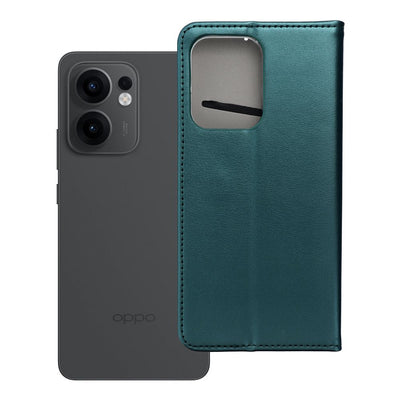Husa Flip pentru Oppo Reno 13F 4G / 5G Smart Magneto Verde inchis
