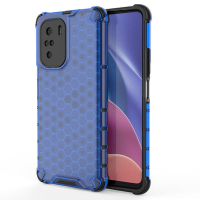 Husa Honeycomb Armor cu TPU Bumper pentru Xiaomi Redmi K40 Pro+ / K40 Pro / K40 / Poco F3 Albastru