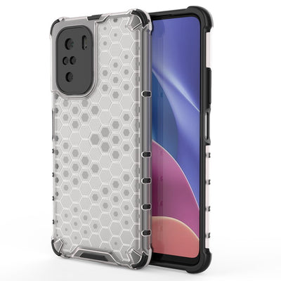 Husa Honeycomb Armor cu TPU Bumper pentru Xiaomi Redmi K40 Pro+ / K40 Pro / K40 / Poco F3 Transparent