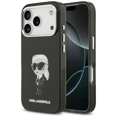 Husa Karl Lagerfeld pentru iPhone 17 Pro 6,3" IML Aquarelle Karl & Logo Magsafe Negru