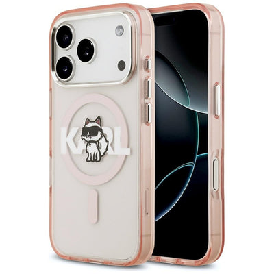 Husa Karl Lagerfeld pentru iPhone 17 Pro 6,3" IML Choupette Sketch Logo Magsafe Roz