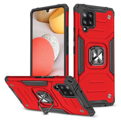 Husa Wozinsky Ring Armor Kickstand Tough Rugged Cover pentru Samsung Galaxy A42 5G Rosu