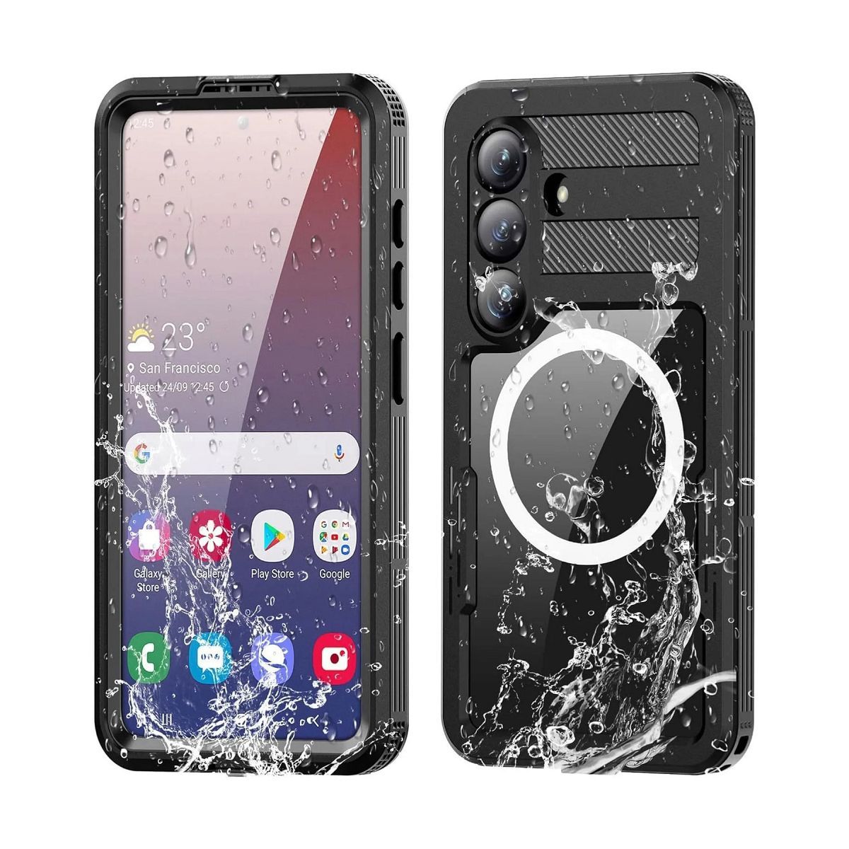 Husa Shellbox pentru Samsung S26 Waterproof Mars cu Metal Ring Negru