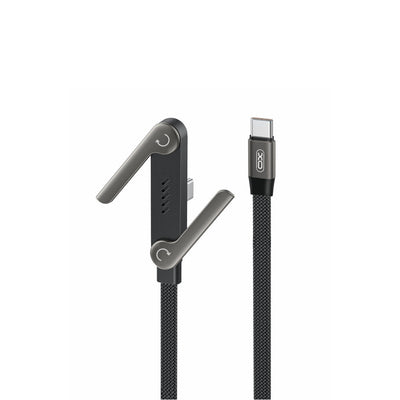 Cablu XO Nb-q311 PD Usb-c - Usb-c 1,5m 240W Negru Flat cu Stand