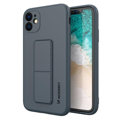 Husa Wozinsky Kickstand Silicone cu Stand Samsung Galaxy A32 4G Albastru inchis