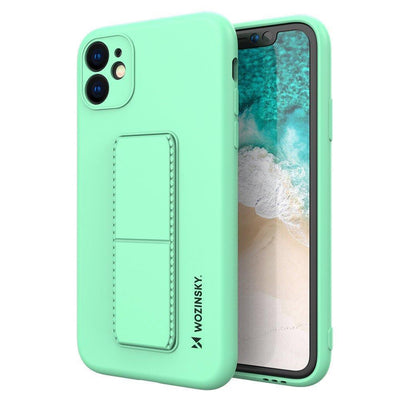 Husa Wozinsky Kickstand Silicone cu Stand pentru Samsung Galaxy A22 4G Mint