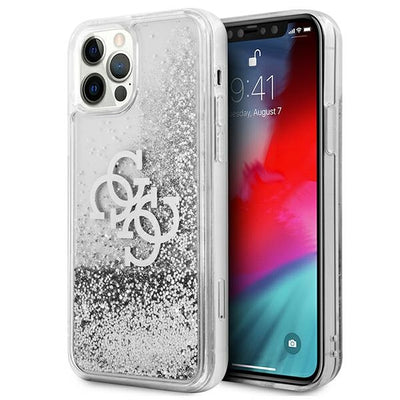 Husa Guess Guhcp12llg4gsi iPhone 12 Pro Max 6.7" Argintiu/Argintiu Hardcase 4G Big Liquid Glitter