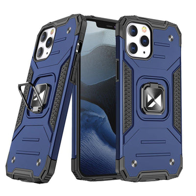 Husa Wozinsky Ring Armor Kickstand Tough Rugged Cover pentru iPhone 13 Mini Albastru