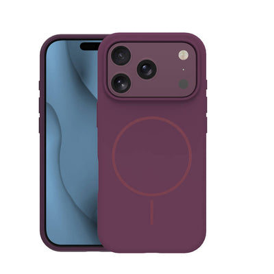 Husa Silicone Thin Mag pentru iPhone 17 Pro 6,3" / iPhone 18 Pro 6,3" Cherry inchis