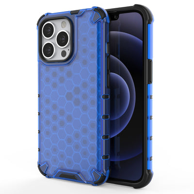 Husa Honeycomb Armor Cover cu TPU Bumper pentru iPhone 13 Pro Albastru