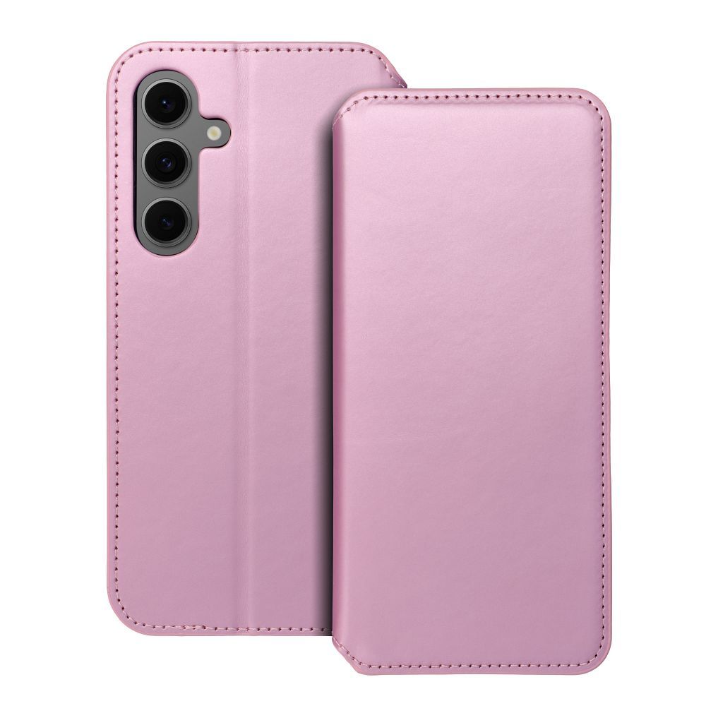 Husa Dual Pocket Flip pentru Samsung S24 FE Book Roz deschis