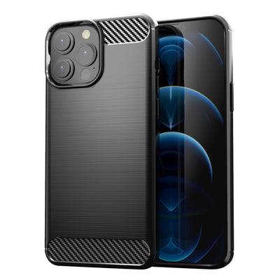 Husa Carbon Flexible Cover TPU pentru iPhone 13 Pro Max Negru