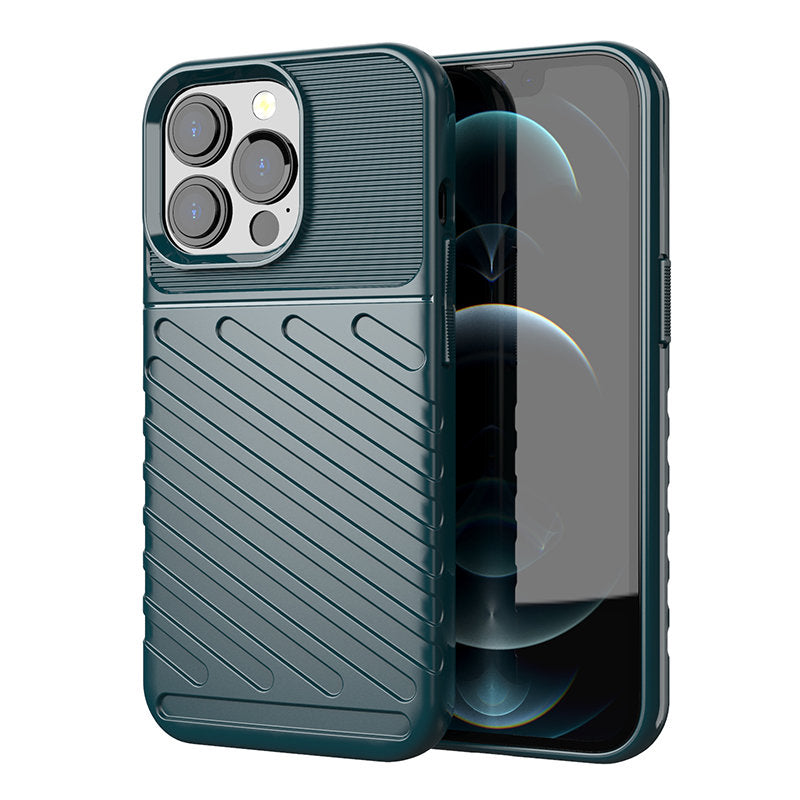 Husa Thunder Flexible Tough Rugged Cover TPU pentru iPhone 13 Pro Verde