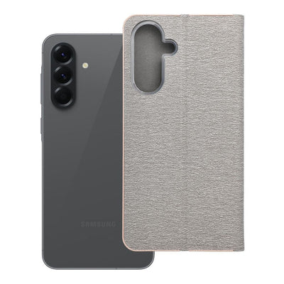 Husa Luna Book Auriu Flip pentru Samsung A56 5G Argintiu