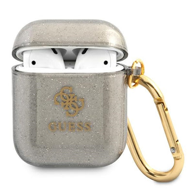 Husa Guess Gua2ucg4gk AirPods Cover Negru/Negru Glitter Collection