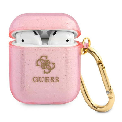 Husa Guess Gua2ucg4gp AirPods Cover Roz/Roz Glitter Collection
