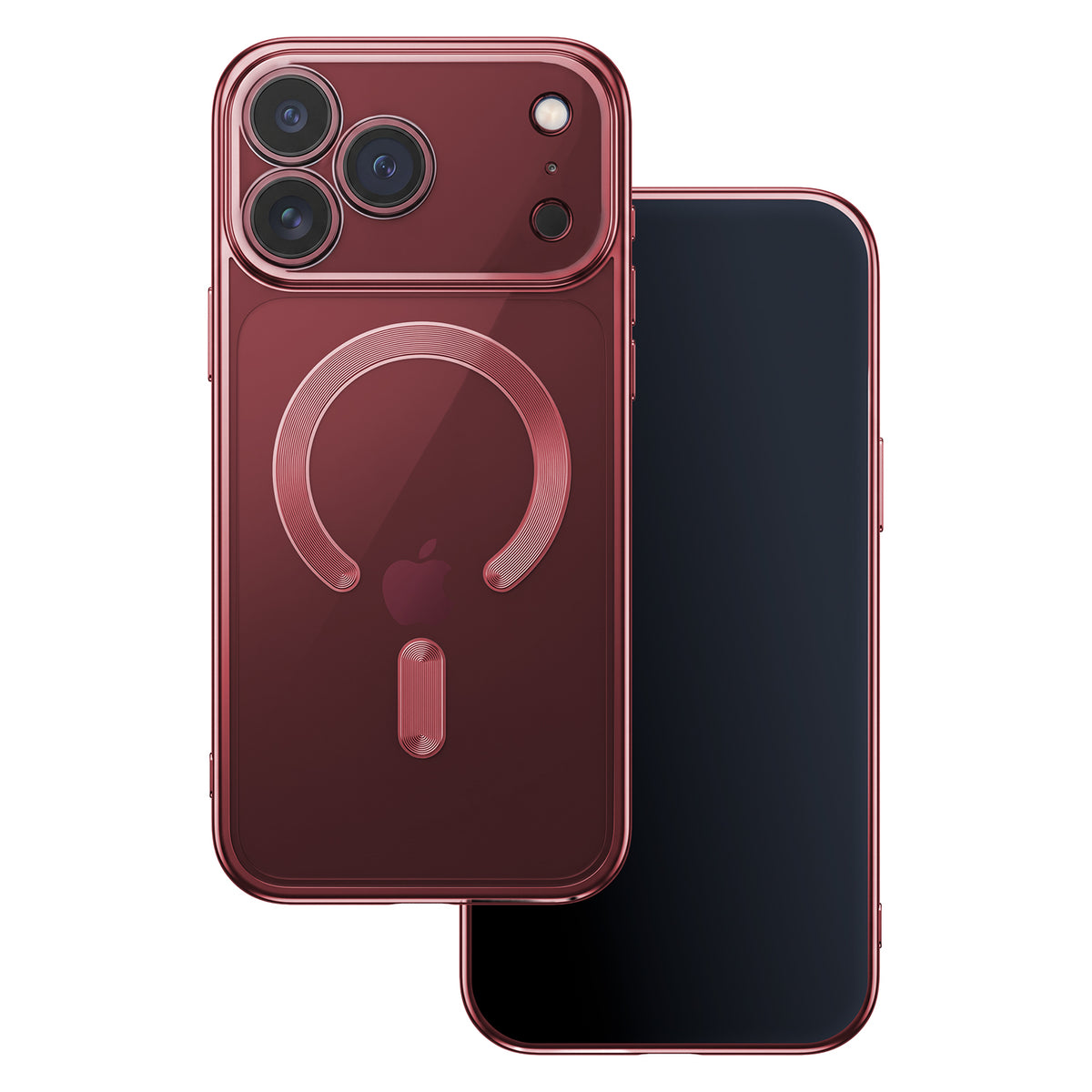 Husa Color Chrome Mag pentru iPhone 17 Pro 6,3" / 18 Pro 6,3" Cherry inchis