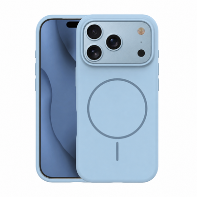 Husa Silicone Thin Mag pentru iPhone 17 Pro / 18 Pro 6,3" Albastru deschis