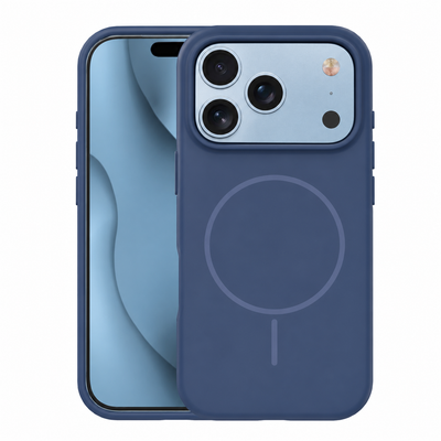 Husa Silicone Thin Mag pentru iPhone 17 Pro Max 6,9" Albastru inchis