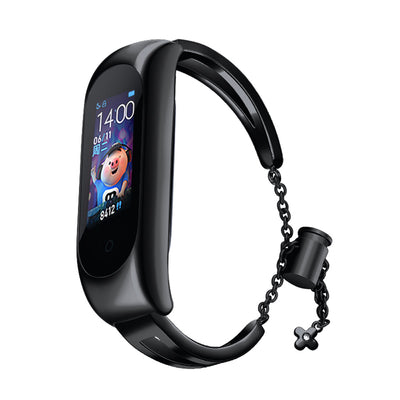 Curea Metal Bracelet pentru Xiaomi Mi Band 3 / 4 / 5 / 6 Band - Negru