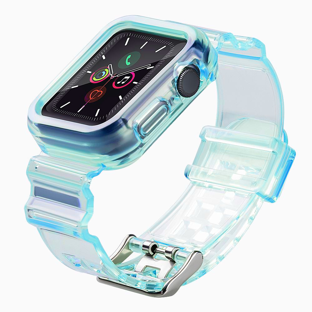 Husa Curea silicon Curea Bracelet Curea Set deschis pentru Apple Watch 38mm - Albastru