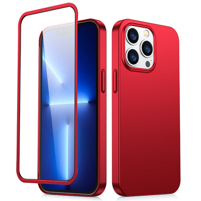 Folie Joyroom 360 Full Husa Front And Husa pentru iPhone 13 Pro Max + sticla protectie Rosu Rosu)