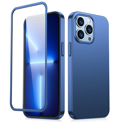 Folie Joyroom 360 Full Husa Front And Husa pentru iPhone 13 Pro + sticla protectie Albastru Albastru)