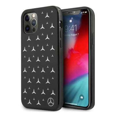 Husa Mercedes Argintiu Stars Pattern pentru iPhone 12 Pro Max - Negru