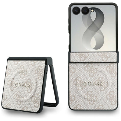 Husa Guess HC Magnetic 4G PU Classic pentru Samsung Galaxy Z Flip 8 Roz