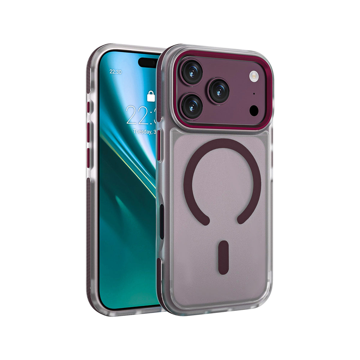 Husa Etteri Icy Mag pentru iPhone 17 Pro / 18 Pro Cherry inchis
