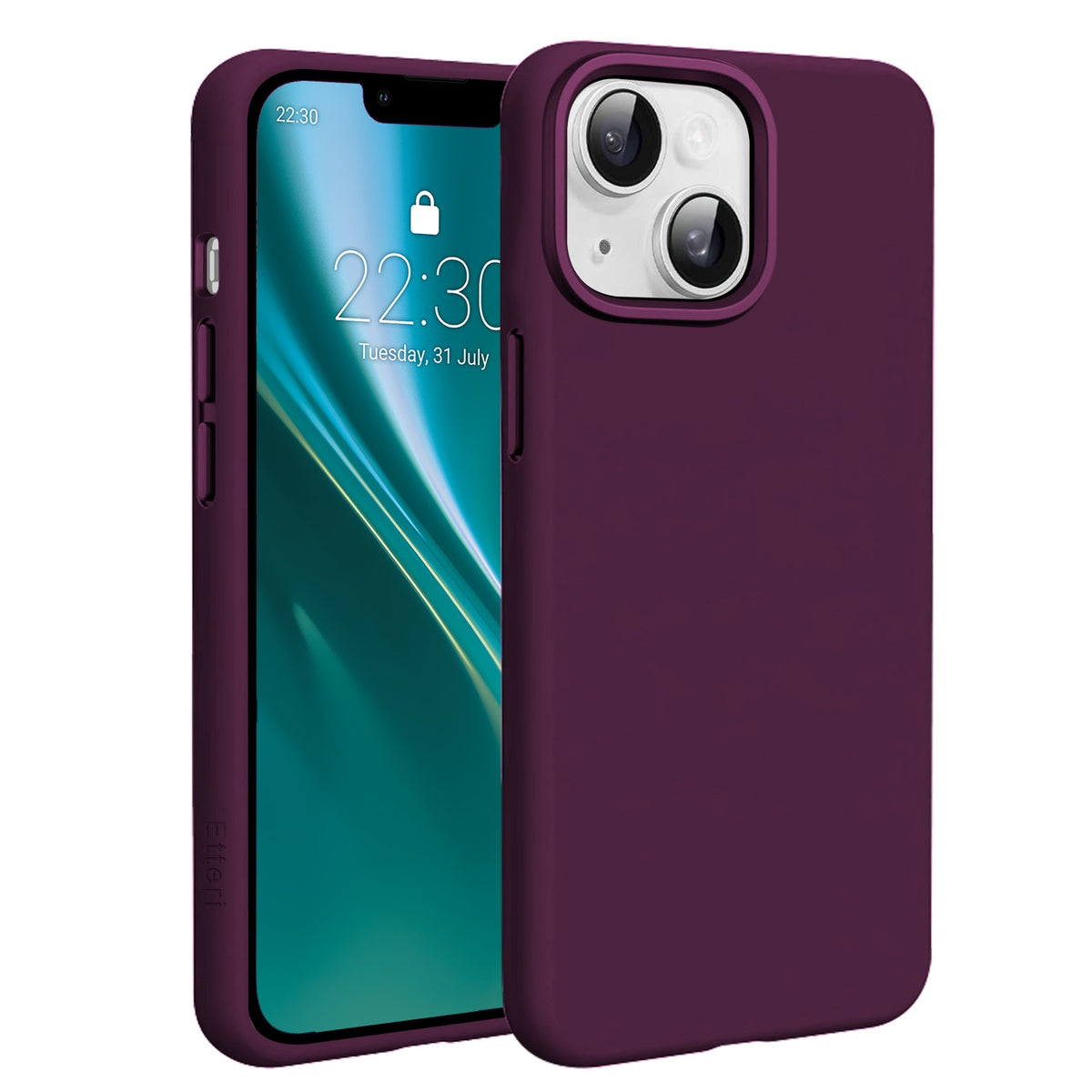 Husa Etteri Silicone Mag pentru iPhone 15 6,1" Cherry inchis