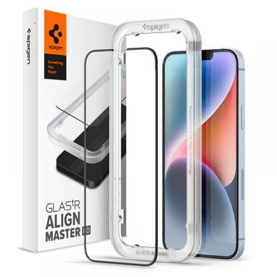 Folie Spigen ALM Glass FC sticla pentru iPhone 13 / 13 Pro / 14 - Negru