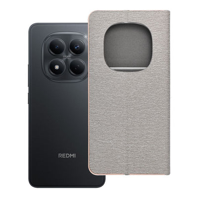 Husa Luna Book Auriu Flip pentru Xiaomi Redmi Note 15 PRO 5G Argintiu
