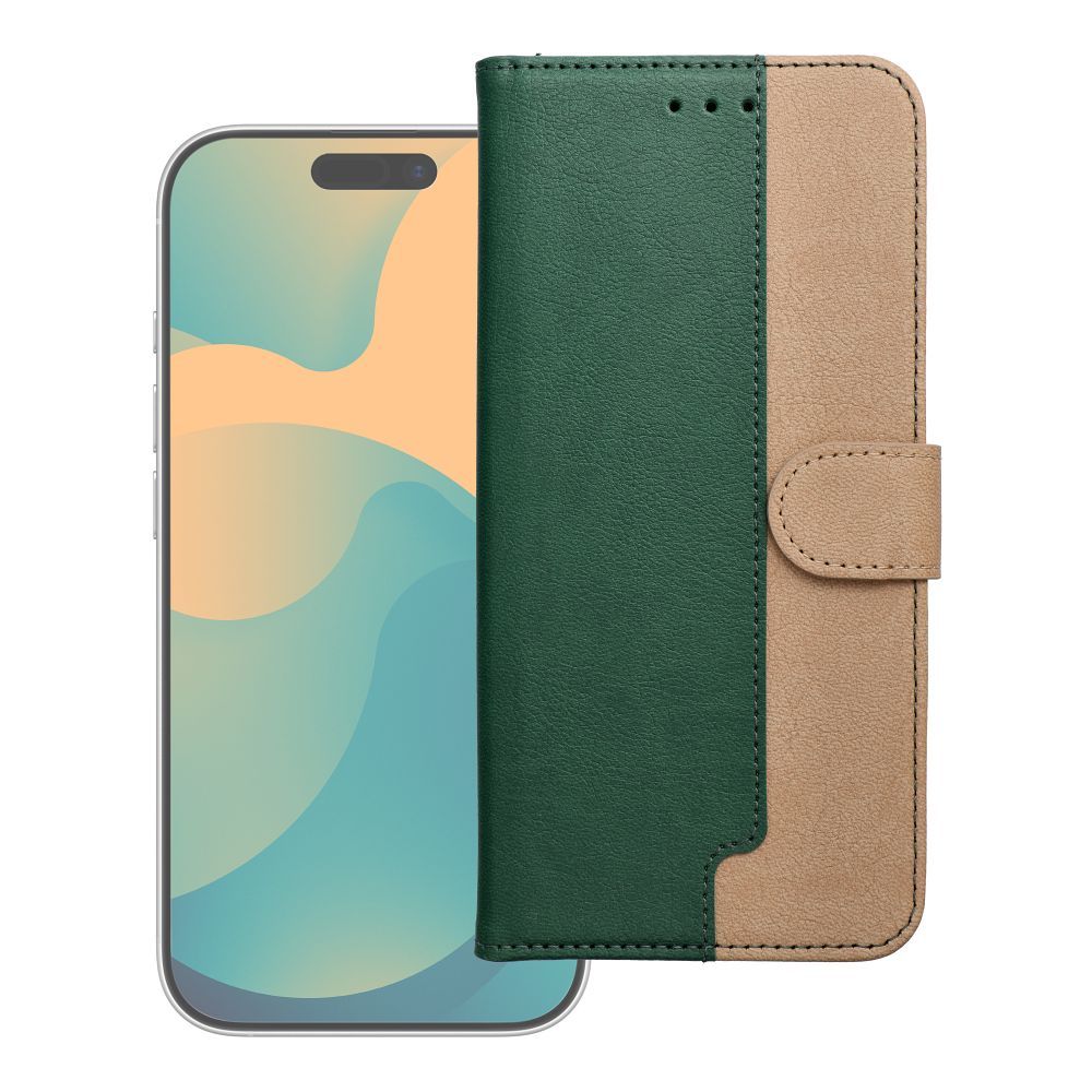 Husa Split Book Flip pentru iPhone 17 PRO / 18 PRO Verde si Auriu