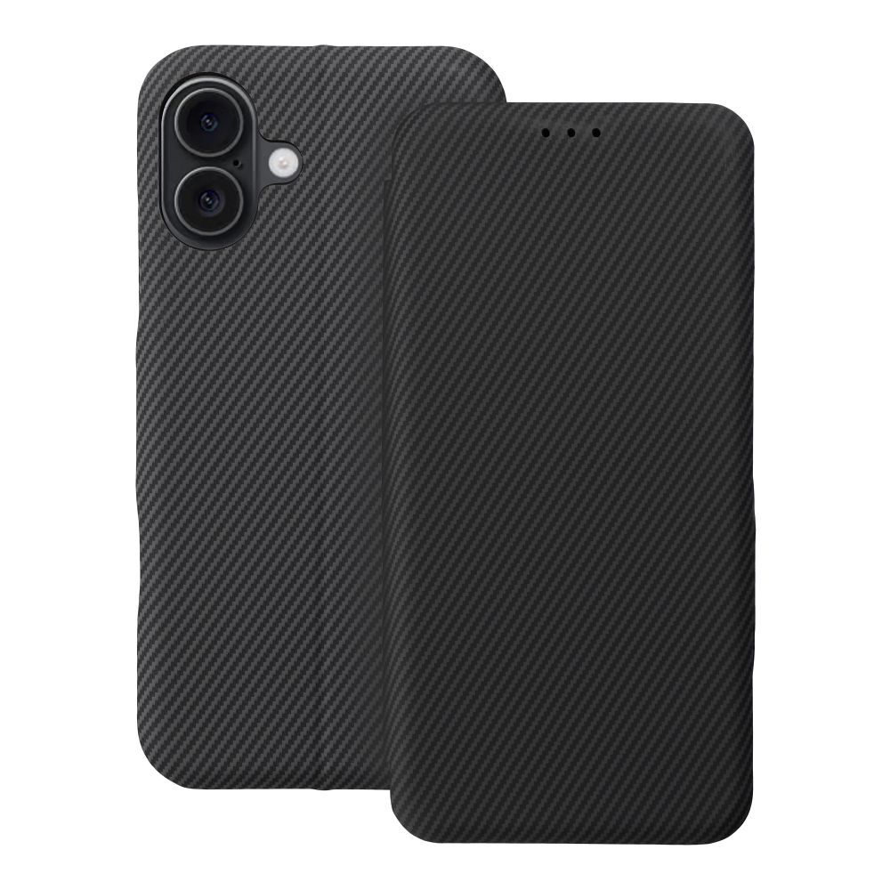 Husa Folio Side Magnet Flip pentru iPhone 16 Plus Gri