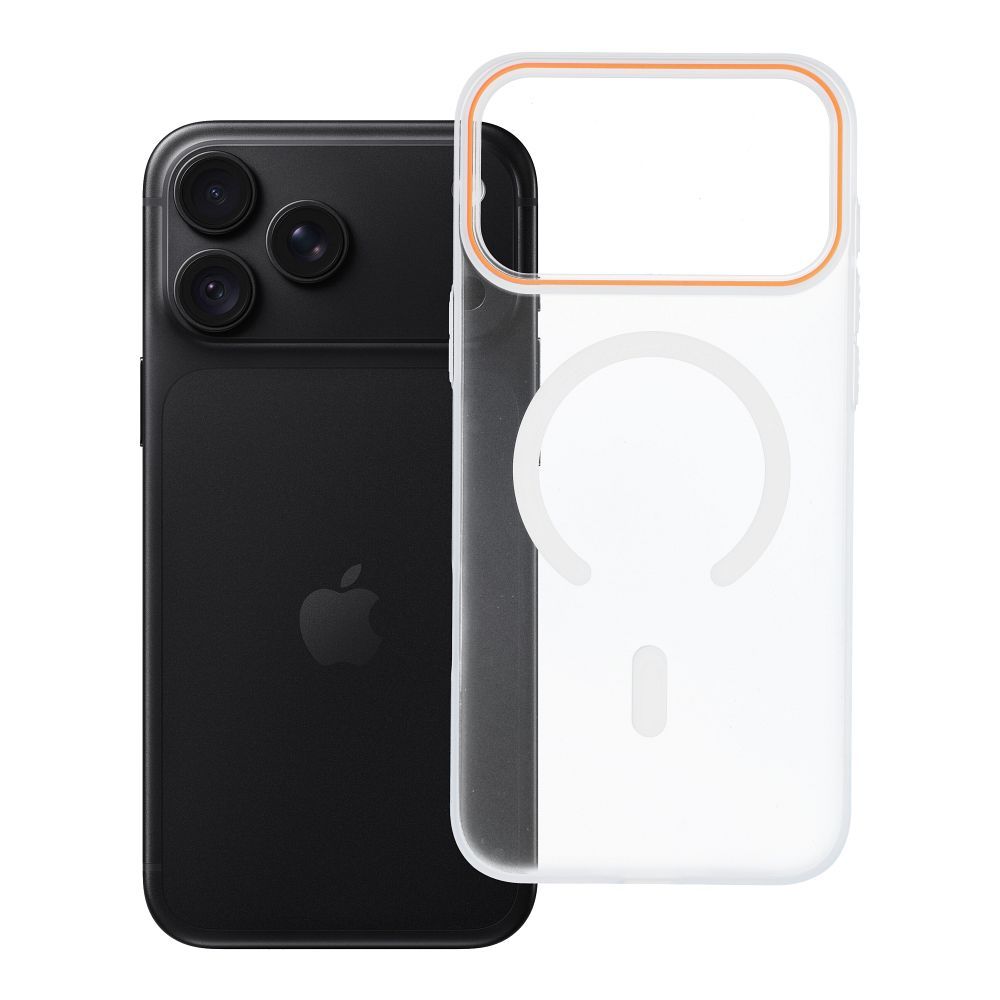 Husa Go Portocaliu pentru iPhone 18 Pro Max / 17 Pro Max Compatible cu Magsafe Transparent