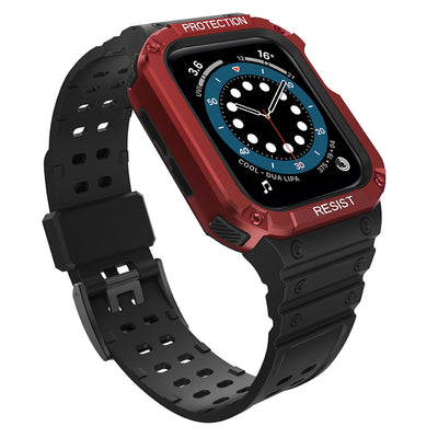 Husa Protect Curea Curea pentru Apple Watch 38/40/41mm Armored Curea - Negru, Rosu