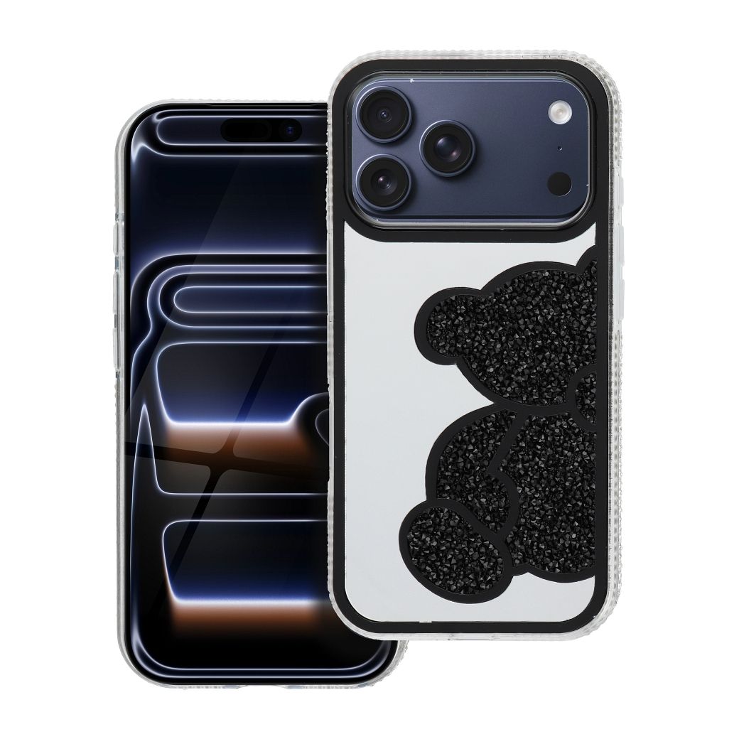 Husa Teddy Bear pentru iPhone 17 Pro / 18 Pro (Low Camera Edge) Negru