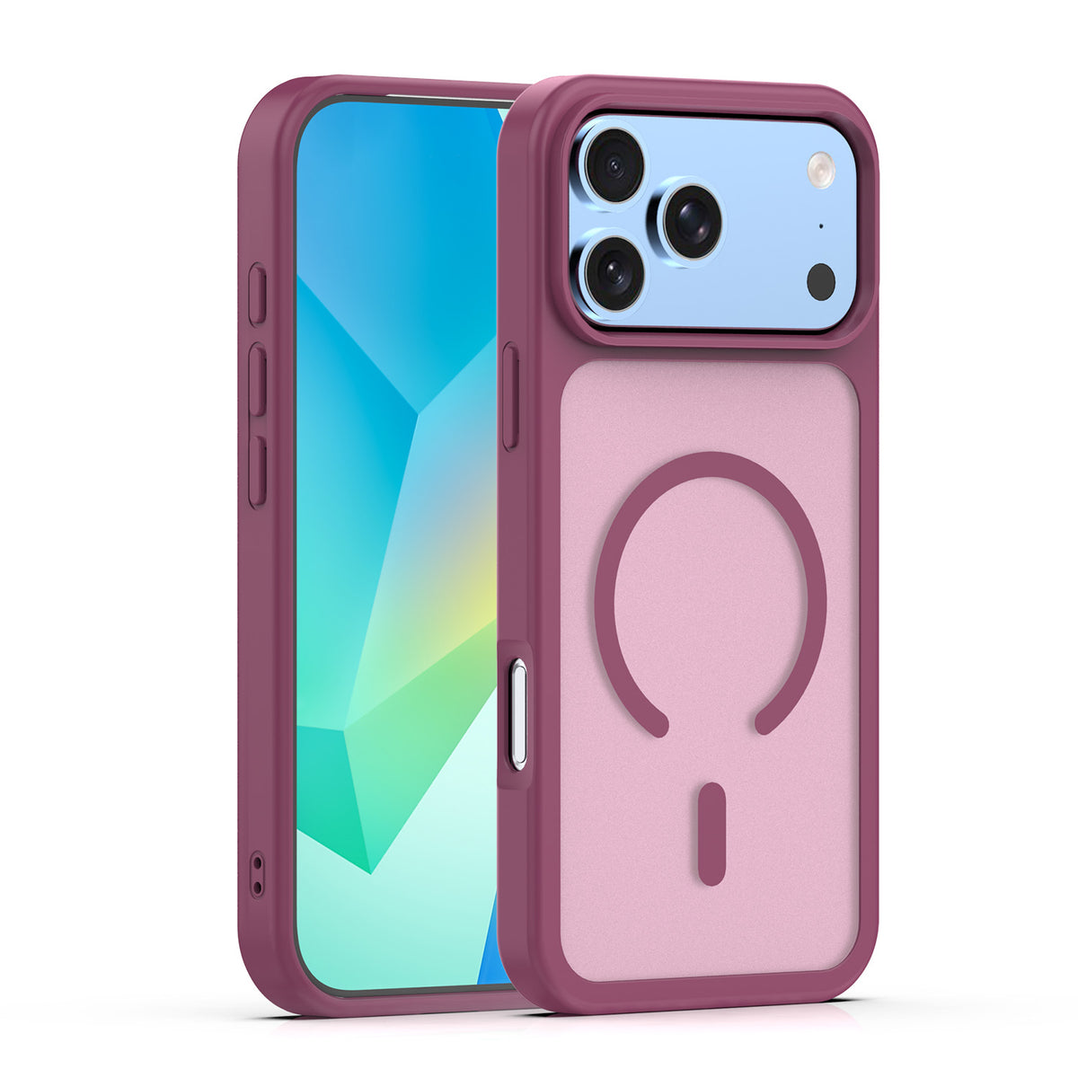 Husa Mag Matt pentru iPhone 17 Pro Max 6,9" / 18 Pro Max 6,9" Maroon Big Hole