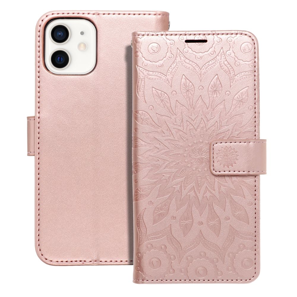 Husa Mezzo Book Flip pentru iPhone 12 / 12 PRO Mandala Roz auriu